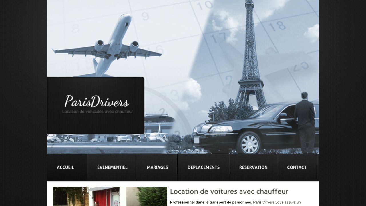 Capture du site de Paris Drivers — Auto Transport Services