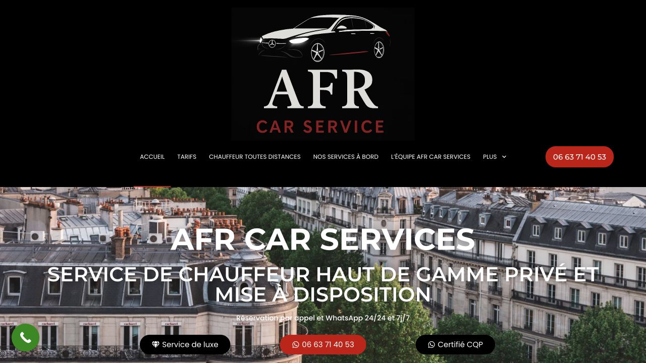 Capture du site de AFR Car Services