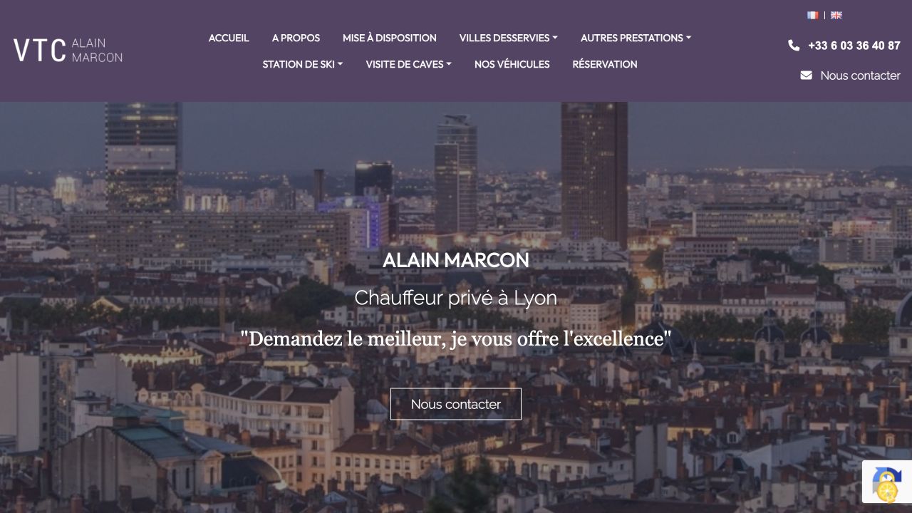 Capture du site de Alain Marcon — Chauffeur Privé