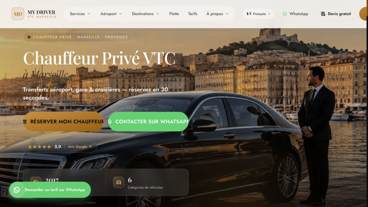 Capture du site de My Driver VTC — Armen Misakyan
