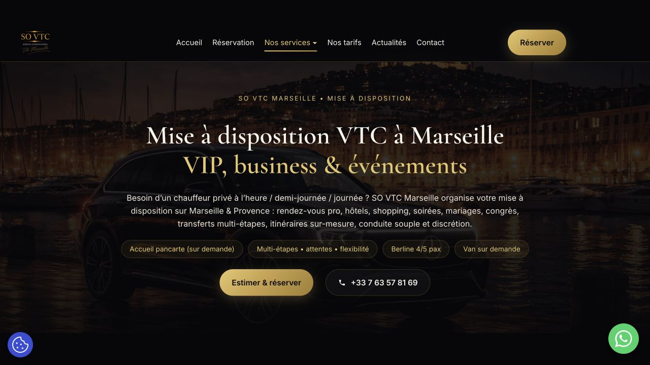 Capture du site de SO VTC — Sofiane Hammadou