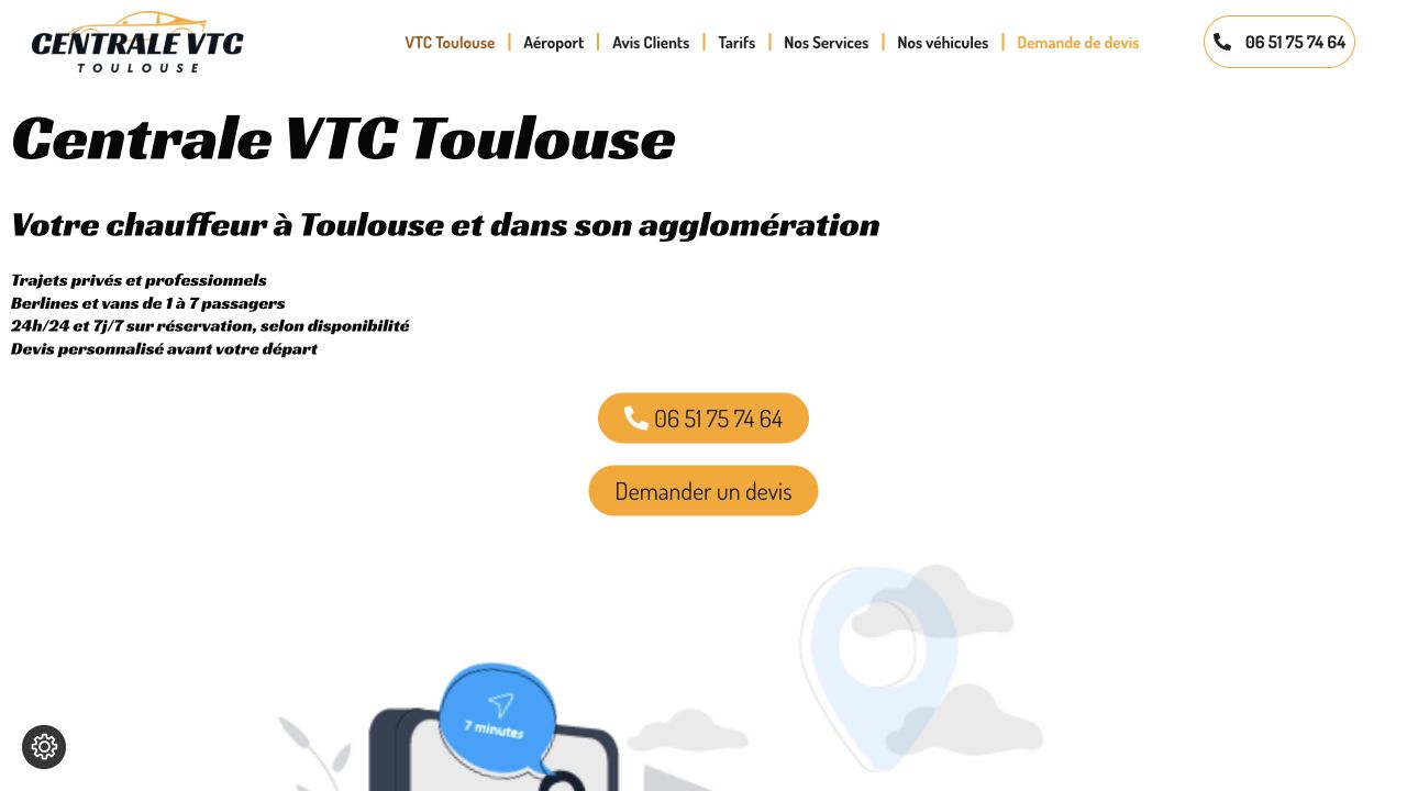 Capture du site de Centrale VTC Toulouse