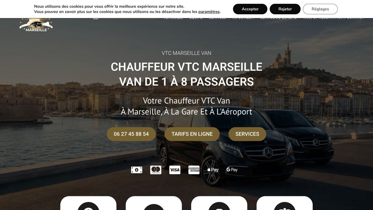 Capture du site de VTC Marseille Van — Européen Transports & Services