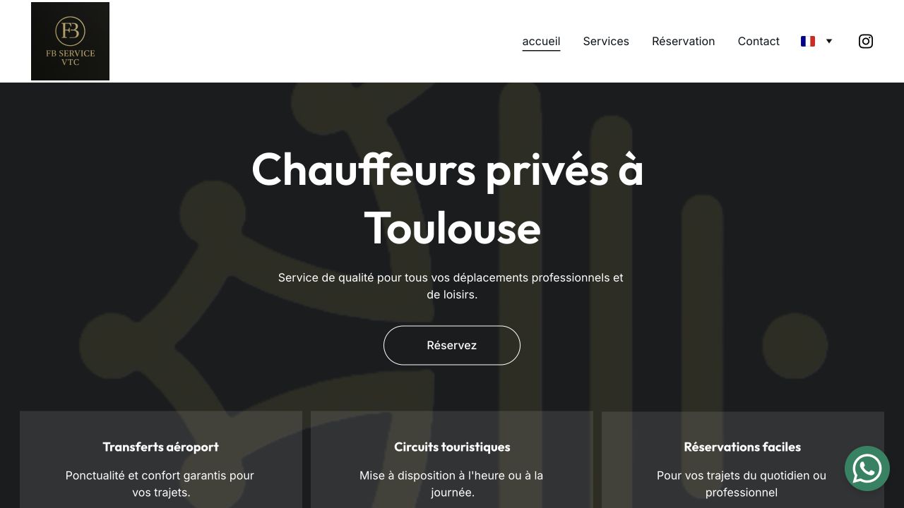 Capture du site de FB Service VTC