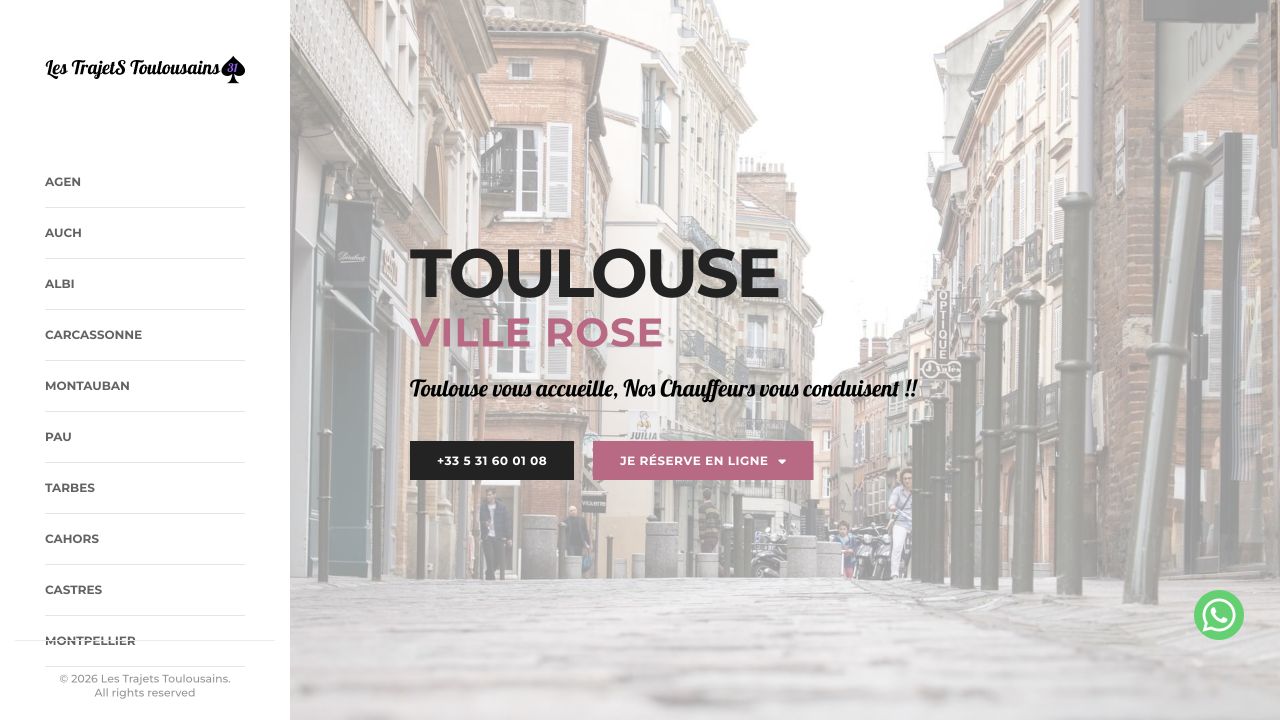 Capture du site de Les Trajets Toulousains — VTC Service Occitanie