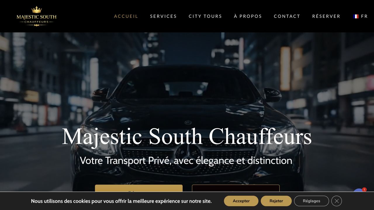 Capture du site de Majestic South Chauffeurs