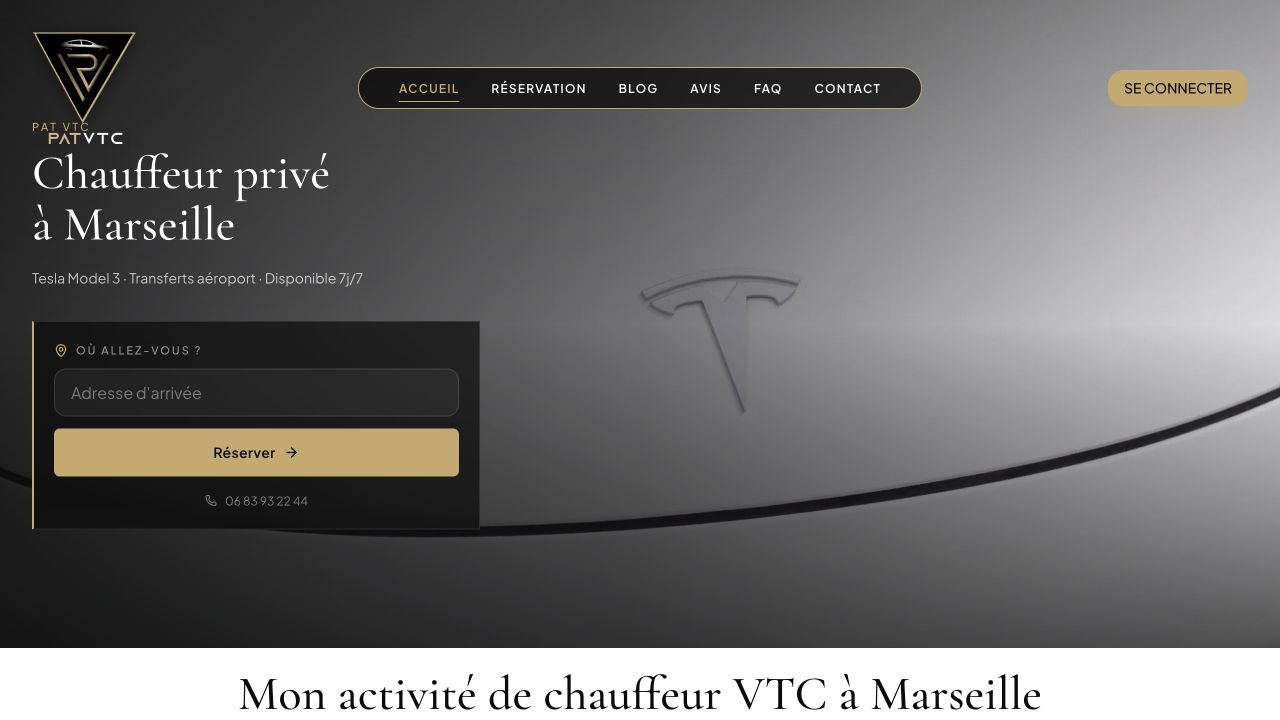 Capture du site de PAT VTC