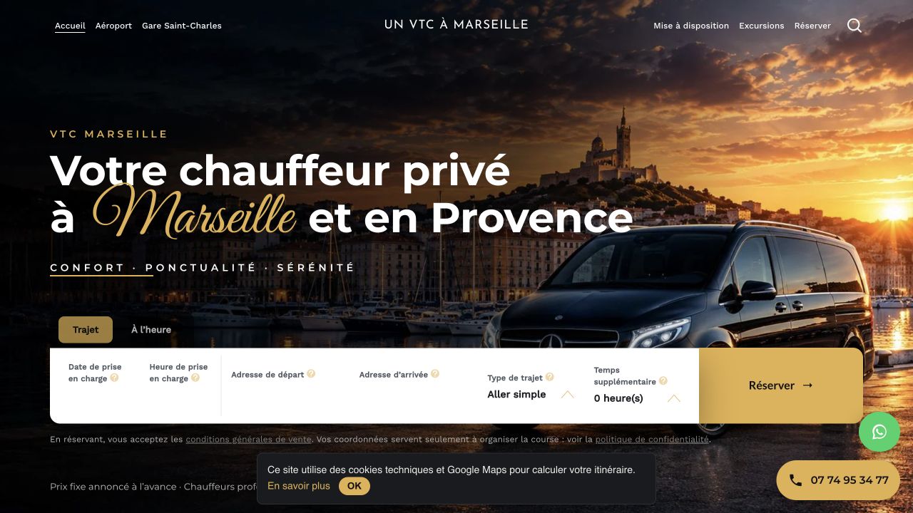 Capture du site de Un VTC à Marseille — KD Driving